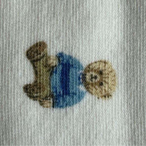 Ralph Lauren One Piece Snap Cream and Navy Teddy Bear Baby Sleeper Sz 3 mo - Picture 10 of 10